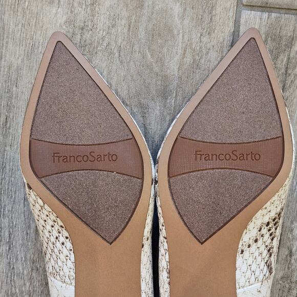 Franco Sarto Block Heel Pumps Women’s 10 Neutral Python Snake Print NEW Timeless - Picture 9 of 11